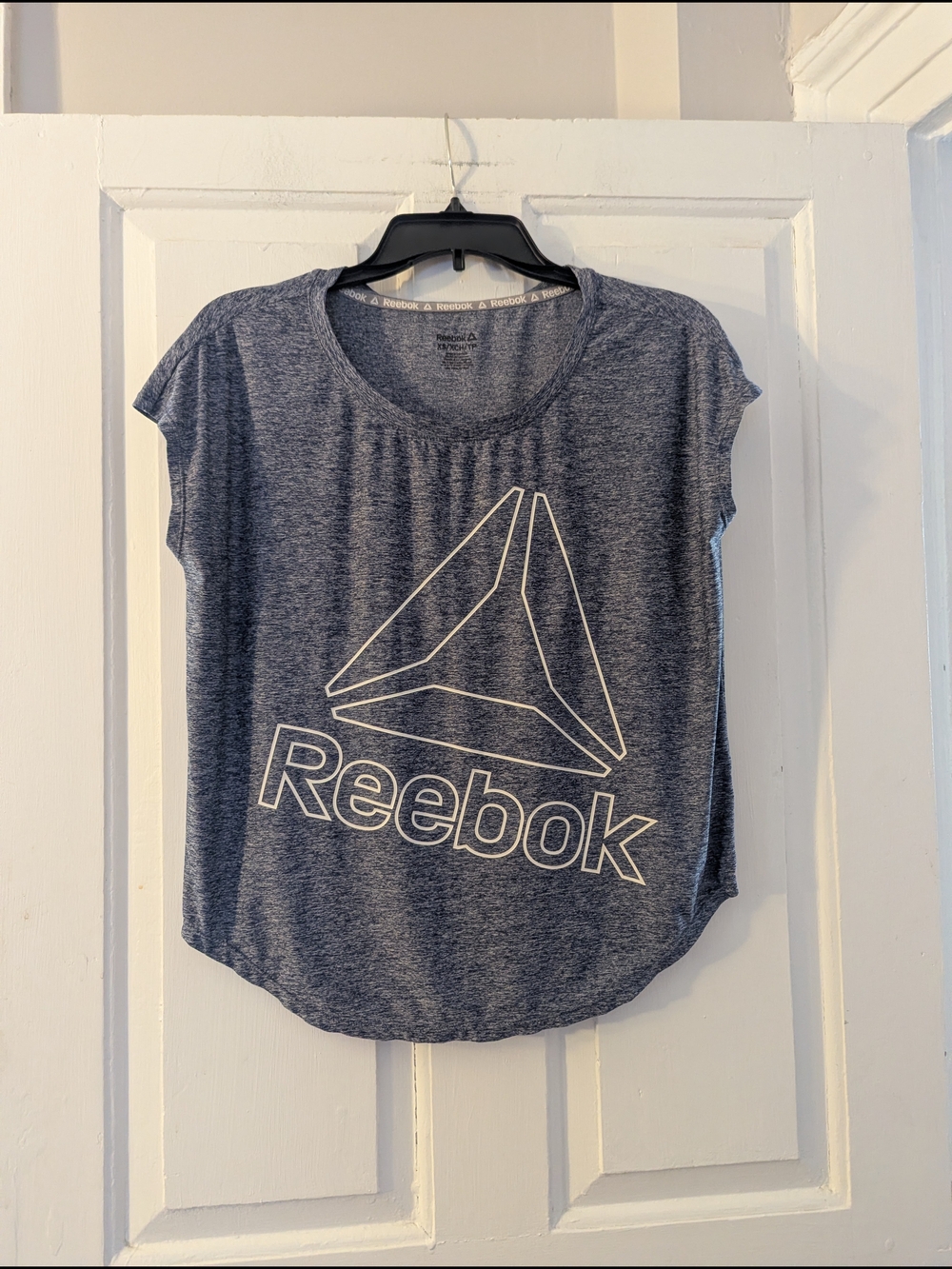 Reebok Women's Heather Navy Short Sleeve Logo Tee